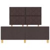 vidaXL Cadru de pat cu headboard Maro &icirc;nchis 160 x 200 cm țesătură