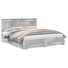 vidaXL Cadru de pat Gri din beton 180 x 200 cm Lemn prelucrat