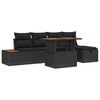 vidaXL Set de canapele pentru grădină 6 buc. Negru poliratan