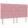 vidaXL Pat cu arcuri cu saltea cu headboard Roz 180 x 200 cm Catifea