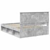 vidaXL Cadru de pat cu headboard Beton 140 x 190 cm Lemn de pin masiv