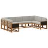vidaXL Set de canapele de exterior 9 pcs Natural și gri deschis