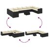 vidaXL Set canapele de grădină cu perne, 11 piese, negru, poliratan