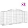 vidaXL Coșuri gabion arcuite 8 buc, 200x30x80/100cm, fier galvanizat