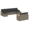 vidaXL Set canapele de grădină, 9 piese, cu perne, gri, poliratan
