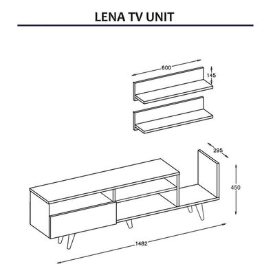 Homemania Set Suport TV „Lena”, 148,2x29,5x45 cm, alb și stejar