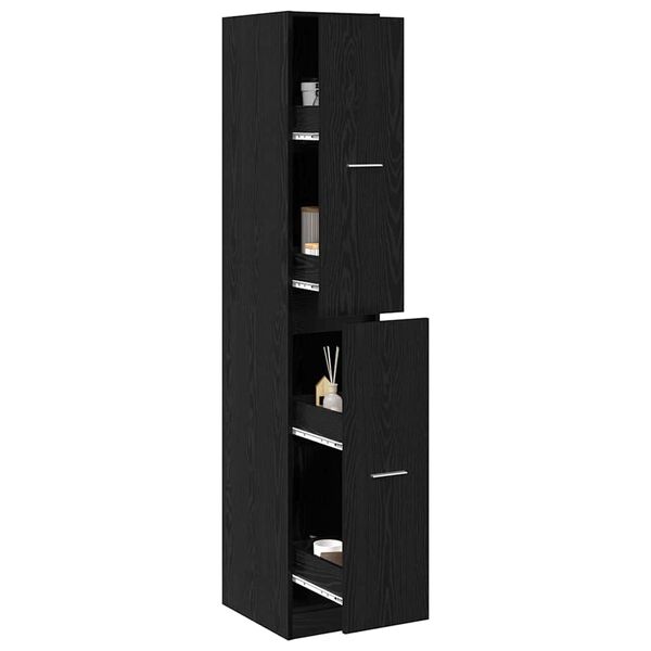 vidaXL Cabinet de Apotecă Stejar negru 30 x 41 x 174.5 cm