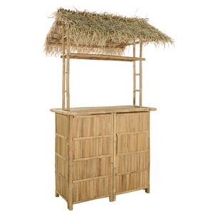 vidaXL Masă de bar exterioară natural 115 x 95 x 215 cm Bambus