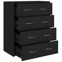 vidaXL Servantă cu 4 sertare, negru, 60x30,5x71 cm