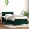 vidaXL Pat box spring cu saltea, verde &icirc;nchis, 100x220 cm, catifea