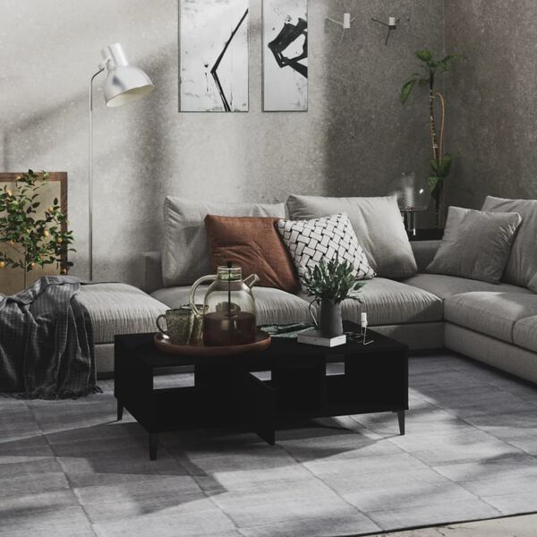 vidaXL Măsuță de cafea, negru, 103,5x60x35 cm, lemn prelucrat