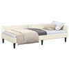 vidaXL Cadru de pat colțar cu headboard Crem 90 cm x 200 cm Catifea
