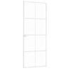 vidaXL Ușă de interior alb 76x201,5 cm sticlă securiz. / aluminiu slim