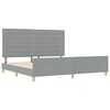 vidaXL Cadru de pat cu headboard Gri deschis 200 x 200 cm țesătură
