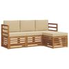 vidaXL Set de canapele de exterior cu pernă 4 pcs Natural și Bej