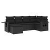 vidaXL Set mobilier de grădină cu perne, 6 piese, negru, poliratan