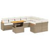 vidaXL Set canapele de grădină cu perne, 10 piese, bej, poliratan