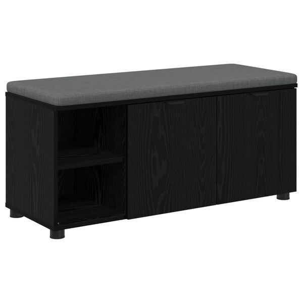 vidaXL Bancă pentru hol cu pernă Simplu Stejar Negru 100 x 38 x 46 cm