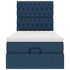 vidaXL Pat otoman cu saltea țesătură albastră 90x200 cm