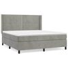 vidaXL Pat box spring cu saltea, gri deschis, 160x200 cm, catifea