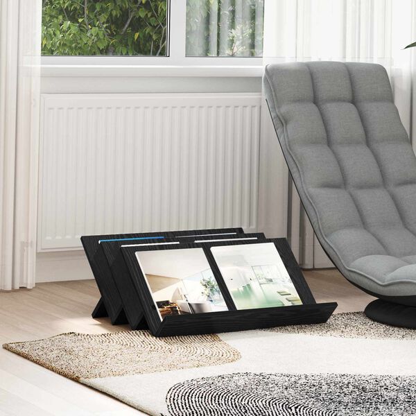 vidaXL Raft pentru reviste cu raft Stejar Negru 65 x 53 x 28,5 cm