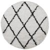 vidaXL Covor pufos "PAMPLONA" fire &icirc;nalte negru/crem modern &Oslash; 80 cm