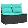vidaXL Set mobilier de grădină cu perne, 2 piese poliratan/lemn acacia