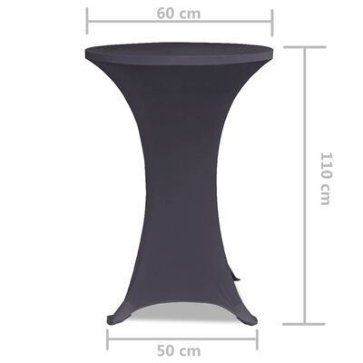vidaXL Husă elastică pentru masă, 2 buc., antracit, 60 cm