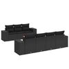 vidaXL Set mobilier de grădină cu perne, 8 piese, negru, poliratan
