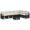vidaXL Set de canapele pentru grădină 8 pcs Negru poliratan