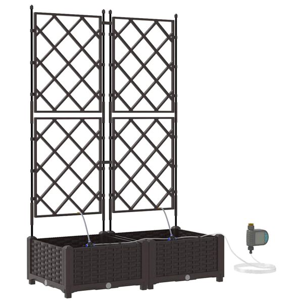 vidaXL Vază pentru Grădină 2 pcs Maro Oțel