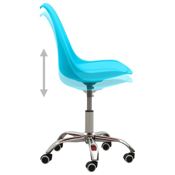 vidaXL Scaun de bucătărie, albastru, piele ecologică