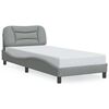 vidaXL Cadru de pat cu LED fără saltea Hvar țesătură gri deschis 90x200 cm