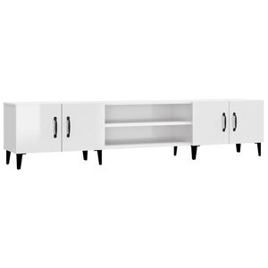 vidaXL Comodă TV, alb extralucios, 180x31,5x40 cm, lemn prelucrat