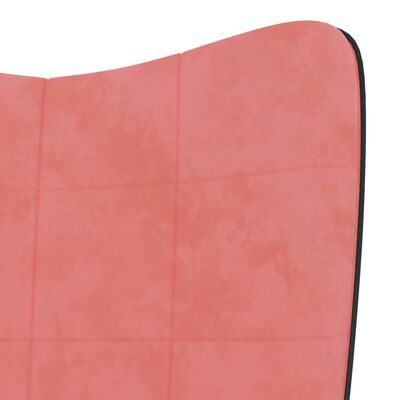 vidaXL Scaun de relaxare cu taburet, roz, catifea și PVC