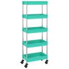 vidaXL Cărucior de bucătărie 5 niveluri turcoaz 42x29x128 cm fier/ABS