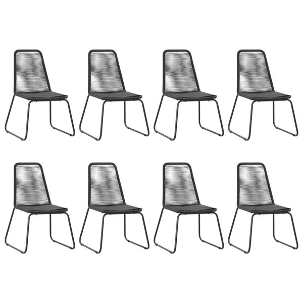 vidaXL Set mobilier de grădină, 9 piese, negru, ratan PVC