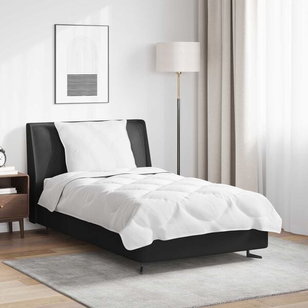 vidaXL Set de Pături cu pernă 2 pcs Alb Microfibră