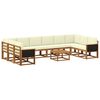 vidaXL Set de canapele de exterior 11 buc. Natural și Crem