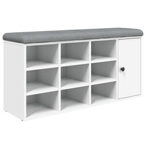 vidaXL Bancă de pantofi, alb, 102x32x50 cm, lemn prelucrat