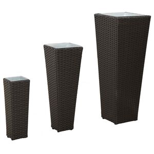 vidaXL Set de exterior 3 buc. Negru 30 x 30 x 80 cm Metal
