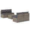 vidaXL Set mobilier de grădină cu perne, 5 piese, gri, poliratan