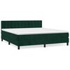 vidaXL Pat box spring cu saltea, verde &icirc;nchis, 180x200 cm, catifea