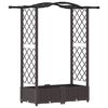 vidaXL Pat Ridicat cu Trellis și Acoperiș Maro 124 x 40 x 123 cm PP