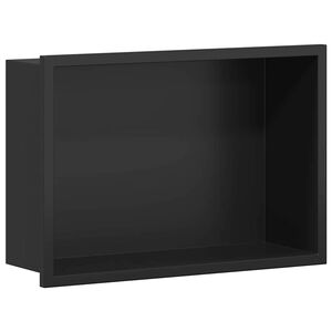 vidaXL Nisă de Duș Negru 30 x 20 x 9,5 cm Oţel inoxidabil