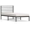 vidaXL Cadru de pat din metal cu tăblie, negru, 107x203 cm