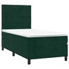 vidaXL Pat box spring cu saltea, verde &icirc;nchis, 90x200 cm, catifea