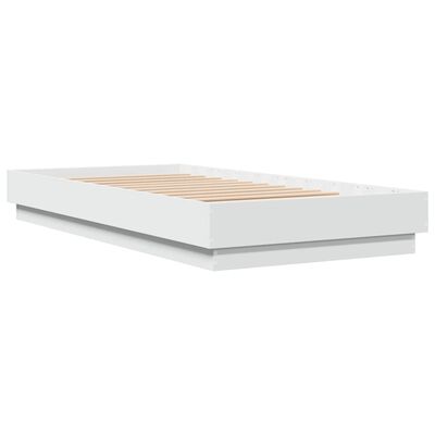 vidaXL Cadru de pat, alb, 90x190 cm, lemn prelucrat