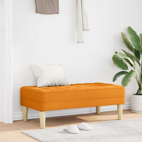 vidaXL bancă cu pernă Galben &Icirc;ntunecat 113 x 57 x 39 cm țesătură