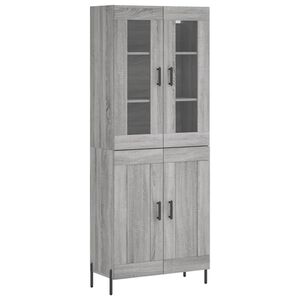 vidaXL Dulap &icirc;nalt, gri sonoma, 69,5x34x180 cm, lemn compozit